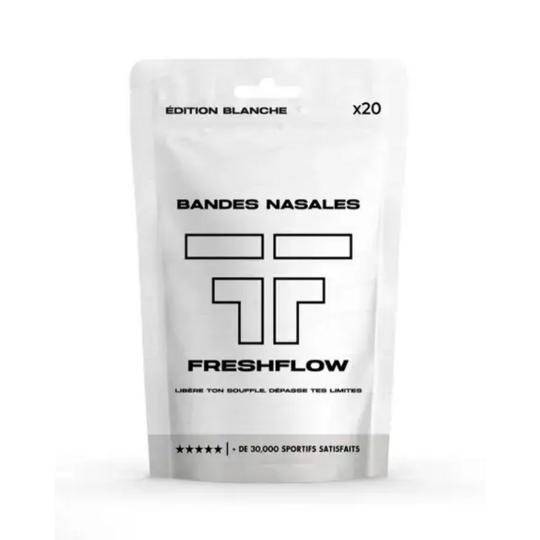 Freshflow Bandes nasales coloris blanc x20 – aide respiratoire anti-ronflement