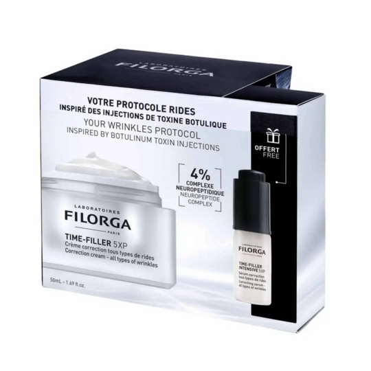 Filorga Time-Filler 5XP Coffret Protocole Rides – Crème 50 ml + Sérum Intensive 5 ml offert
