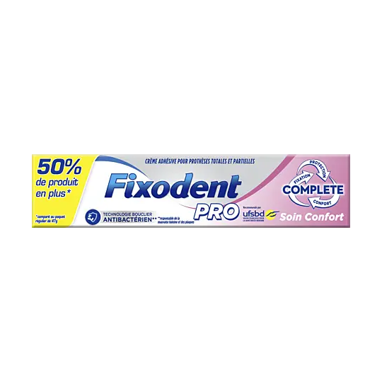 Fixodent Pro Complete soin confort 70,5 g – crème adhésive prothèses dentaires