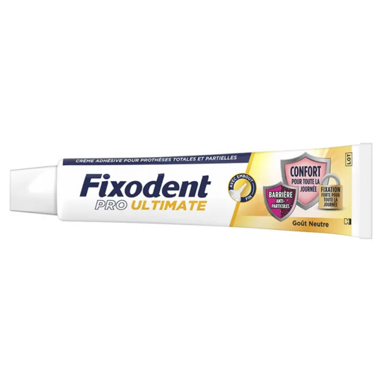 Fixodent Pro Ultimate crème adhésive pour prothèses totales & partielles goût neutre 57 ml fixation & confort longue durée