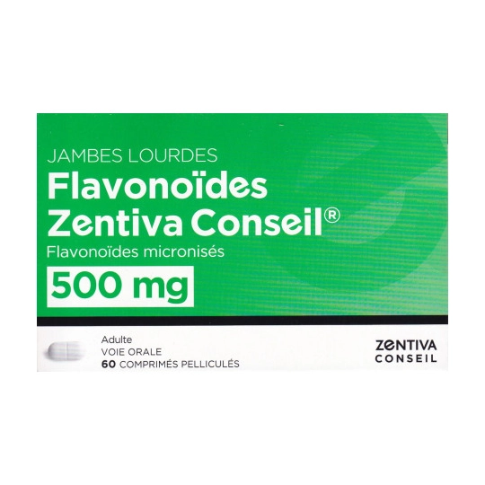 Zentiva Conseil Jambes lourdes Flavonoïdes 500 mg 60 comprimés