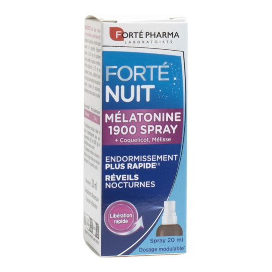 Forté Pharma Forté Nuit Mélatonine 1900 Spray – endormissement, 20 ml