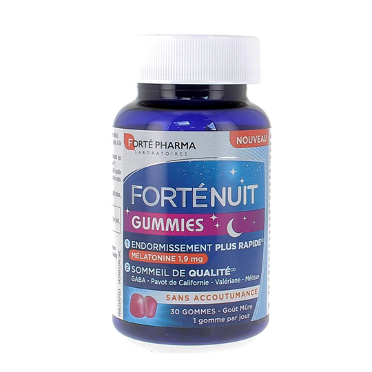 FORTENUIT - Gummies Goût Mûre Endormissement Rapide - 30 Gommes