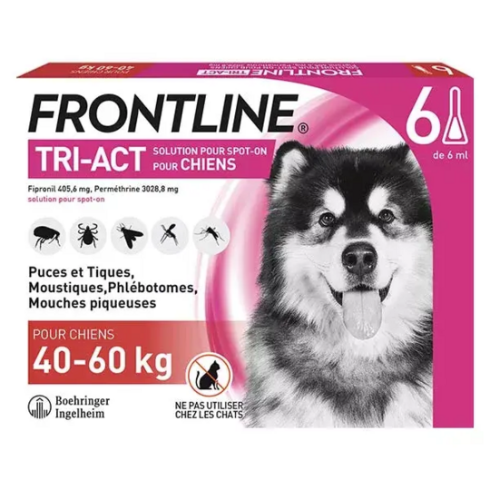 Frontline Tri-Act Chiens XL 40  60 kg 6 pipettes