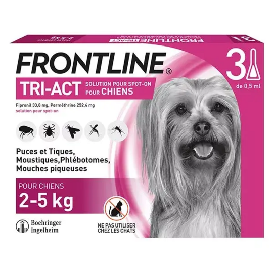 Frontline Tri-Act Chiens XS 2 5 Kg 3 Pipettes