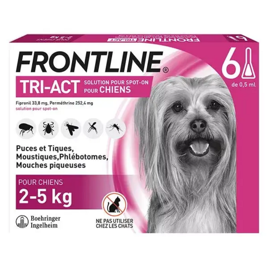 Frontline Tri-Act Chiens XS 2 5 Kg 6 Pipettes