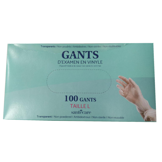Gants d'Examen En Vinyle - 100 pièces