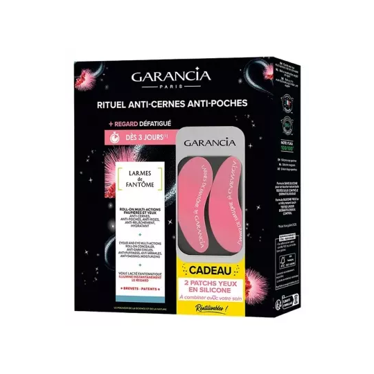 Garancia Larmes de Fantôme 10 ml + 2 Patchs Yeux en Silicone Réutilisables Offerts – Rituel Anti-cernes Anti-poches