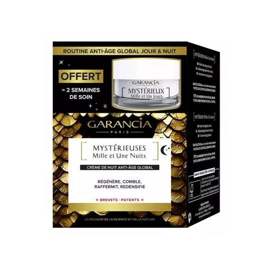 Garancia Mystérieuses Mille et Une Nuits Crème de Nuit 30 ml + Mystérieux Mille et Un Jours Crème de Jour 10 ml Offerte – Routine Anti-âge Jour & Nuit