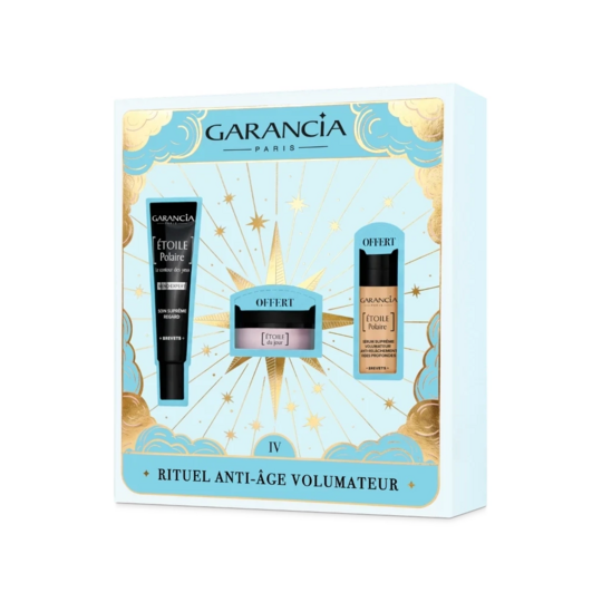 Garancia Coffret Rituel Anti-Âge Volumateur 2026 – Sérum Étoile Polaire 30 ml + Crème Étoile du Jour 10 ml + Contour des Yeux 3 ml, peaux matures