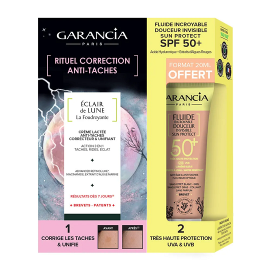 Garancia Eclair De Lune Rituel Anti-Taches Crème lactée + Fluide Sun Protect