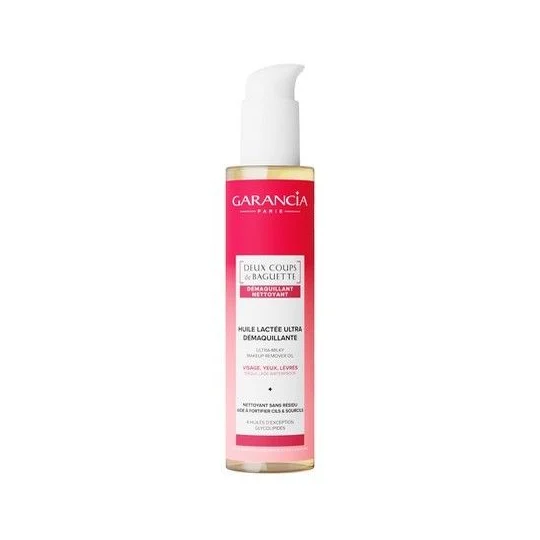 Garancia En 2 coups de baguette huile démaquillante 150 ml — nettoyant visage cils et maquillage waterproof