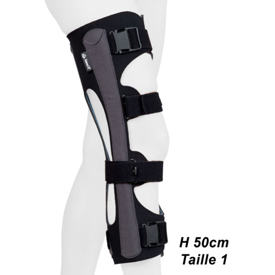 GENU'R 20° - Attelle de Genou Aérée - Haurteur 50cm- Taille 1