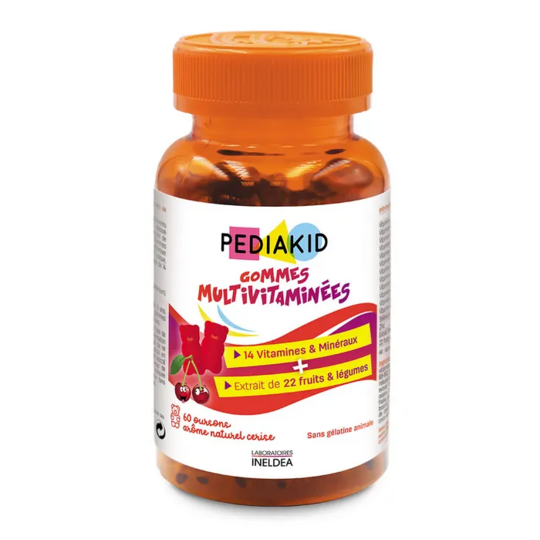 Pediakid Gommes Multivitaminées enfants 60 oursons - Fatigue et fonctionnement du système immunitaire dès 3 ans