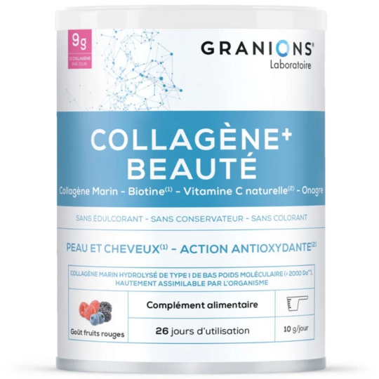 Granions Collagène + Beauté Fruits Rouges 275 g – Peau, cheveux et ongles
