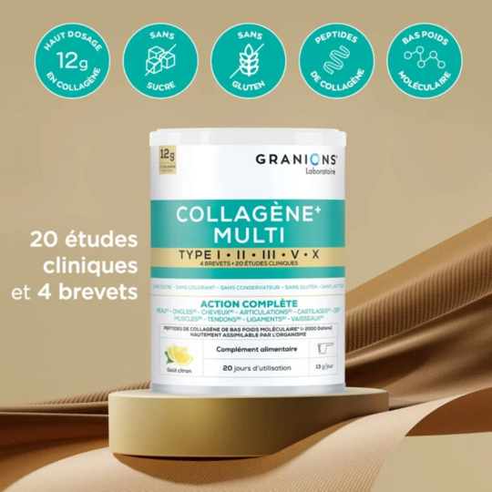 Granions Collagène+ Multi type I, II, III, V, X Poudre 260 g
