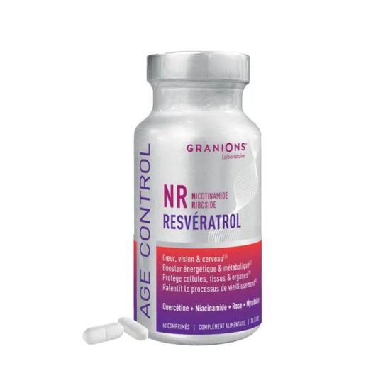 Granions Complexe Age Control NR resvératrol niacinamide riboside anti-vieillissement cellulaire — 60 comprimés sécables