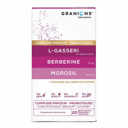 Granions Complexe Minceur – Probiotiques, Brûle-Graisse & Digestion – 20 comprimés + 20 gélules