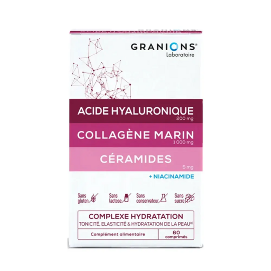 Granions Complexe Hydratation 60 comprimés – Peau souple, hydratée et repulpée