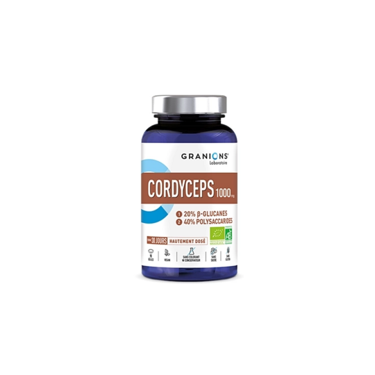 Granions Cordyceps 1000 mg 90 gélules – complément alimentaire énergie vitalité et défenses naturelles bio