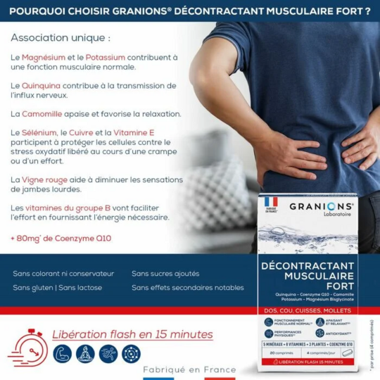 Granions Décontractant musculaire Fort 20 comprimés