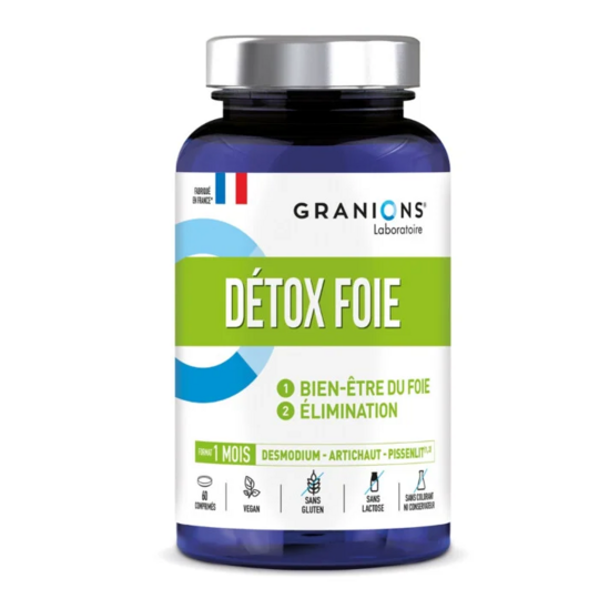 Granions Détox foie cure de 1 mois 60 comprimés