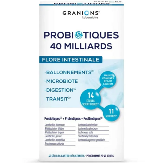Granions Probiotiques 40 milliards flore intestinale — 40 Gélules