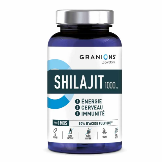 Granions Shilajit 1000 mg Energie, Cerveau et immunité 60 gélules