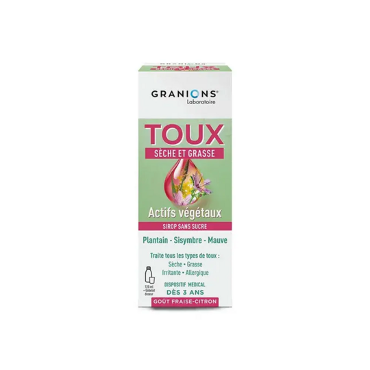 Granions Toux Sèche et Grasse 120 ml – Dispositif médical pour apaiser la gorge