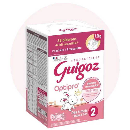 Guigoz Optipro Lait 2 ème âge 2 sachets de 600g