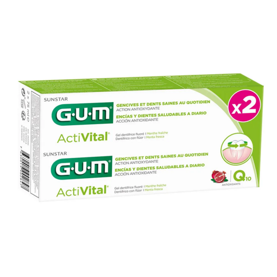 GUM ActiVital Q10 2×75 ml – dentifrice gencives et dents saines