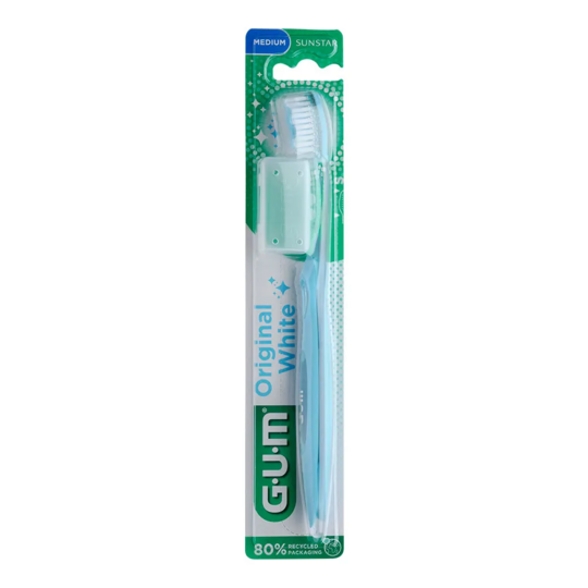 GUM Original White brosse à dents Medium – brosse anti-taches