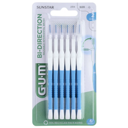 Gum Proxabrush brossettes interdentaires 0.9 mm x6 – nettoyage bi-direction précis