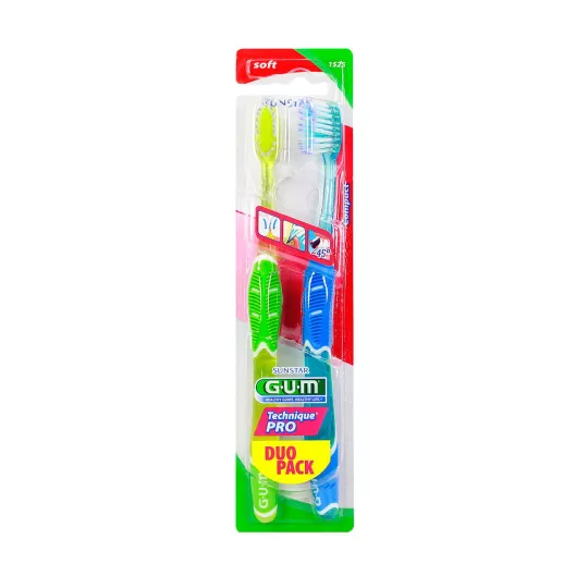 GUM Technique Pro duo pack 2 brosses à dents Souple – brosse à dents gencives sensibles