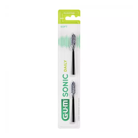 GUM Sonic Daily 4110 têtes de brosse de rechange 2 pièces – tête de brosse électrique douce