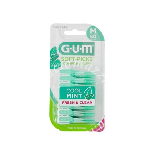 Gum Soft-Picks Comfort flex cool mint 80 unités – bâtonnets interdentaires nettoyage bucco-dentaire