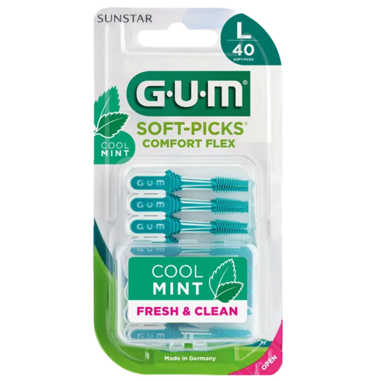 GUM Soft‑Picks Comfort flex large 40 pièces – brossettes interdentaire menthe