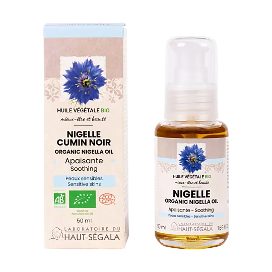Haut-Segala Huile végétale biologique de nigelle du haut-ségala 50ml – soin apaisant et réparateur