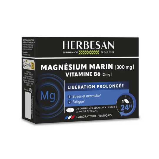 Herbesan Magnésium et Vitamine B6 LP 30 comprimés – soutien nerveux et réduction de la fatigue