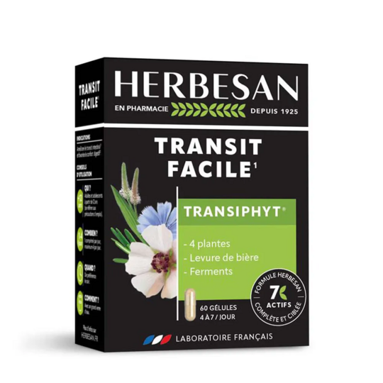 Herbesan Transiphyt Transit facile 60 gélules – complément alimentaire transit