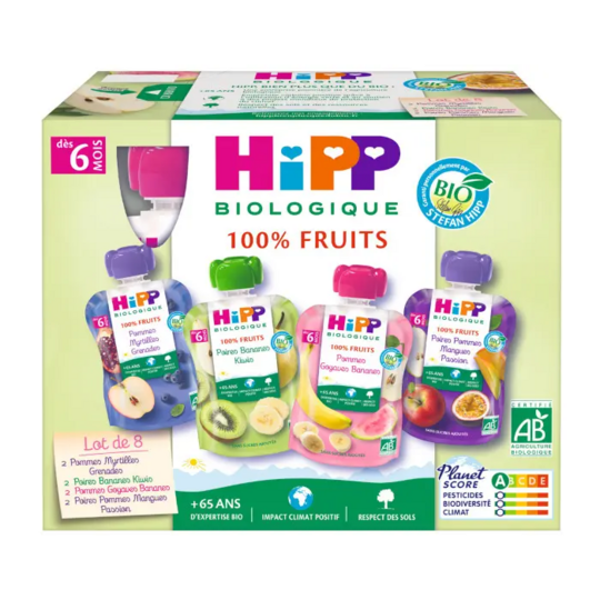 HiPP Gourdes Multipack 4 variétés +6m