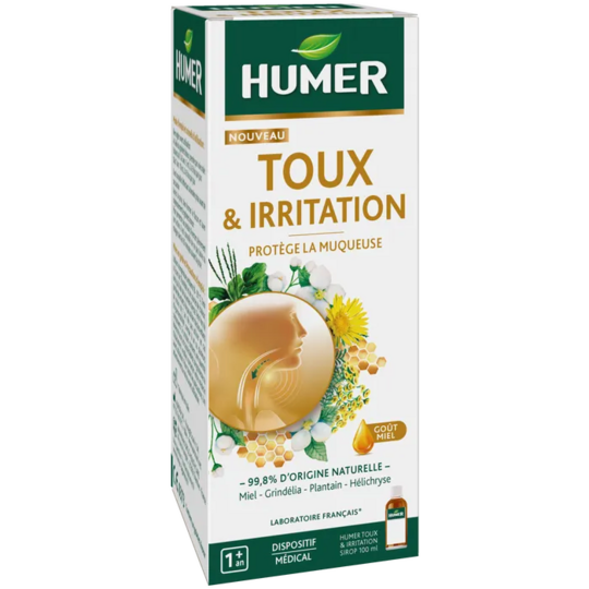 Humer Toux et irritation sirop 100 ml – sirop toux sèche et grasse
