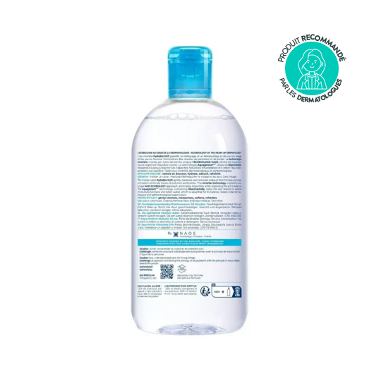 Bioderma Hydrabio H2O – Eau micellaire démaquillante hydratante – Peaux sensibles et déshydratées – 500 ml