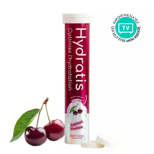 Hydratis Cerise 20 pastilles effervescentes – solution réhydratante électrolytes