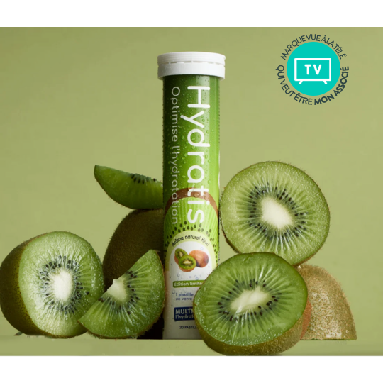 Hydratis Kiwi 20 pastilles effervescentes – Électrolytes, hydratation et récupération
