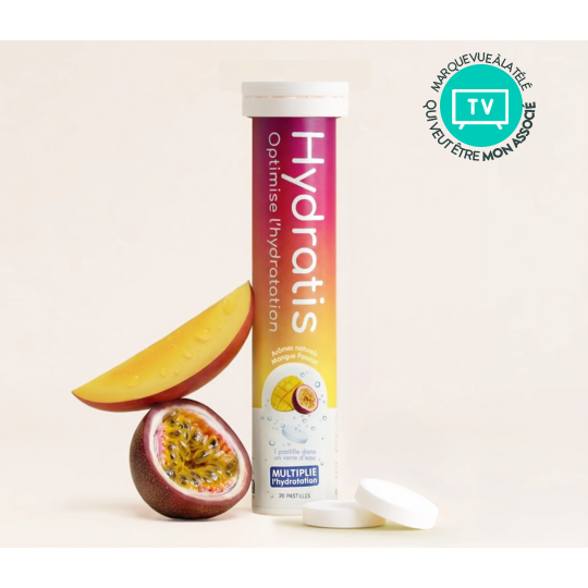 Hydratis Mangue Passion 20 pastilles effervescentes – Électrolytes et hydratation