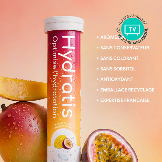 Hydratis Mangue Passion 20 pastilles effervescentes – Électrolytes et hydratation