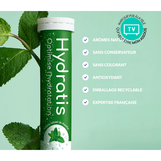 Hydratis Menthe 20 pastilles effervescentes – Électrolytes, hydratation et sport
