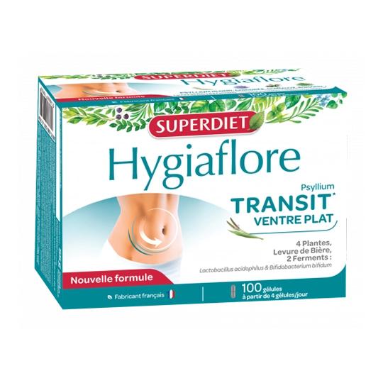 Superdiet Hygiaflore Transit Ventre plat 100 Gélules