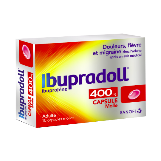 Ibupradoll 400 mg Ibuprofène - 10 Capsules Molles